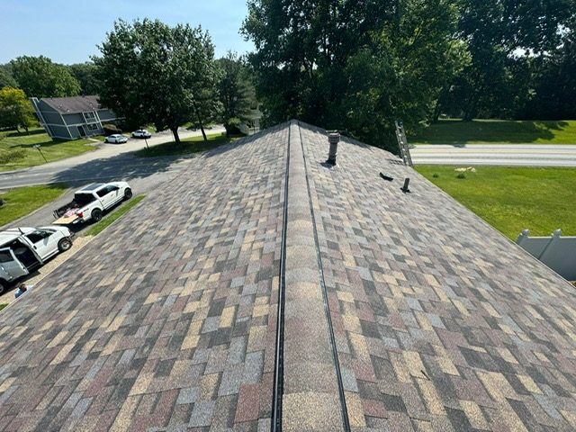 Finished asphalt shingle roof